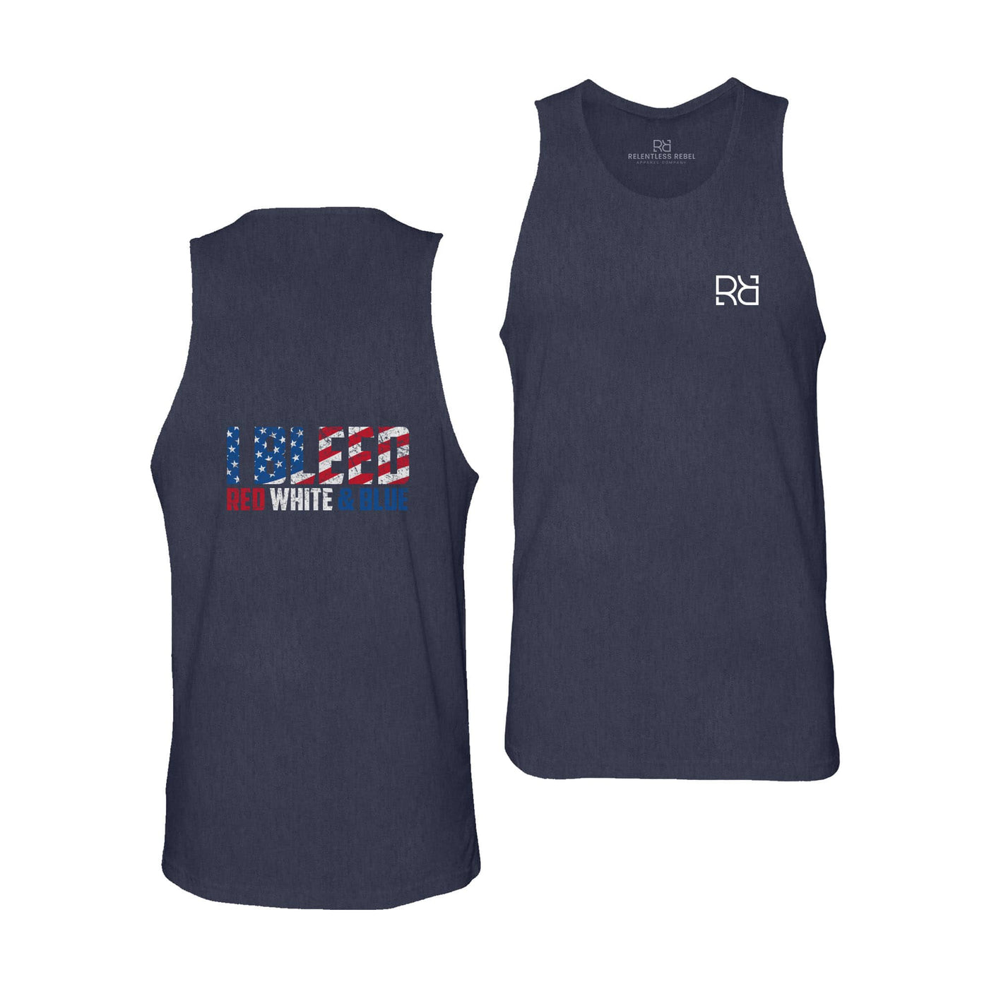 Navy Men's I Bleed Red White & Blue Back Design Tank