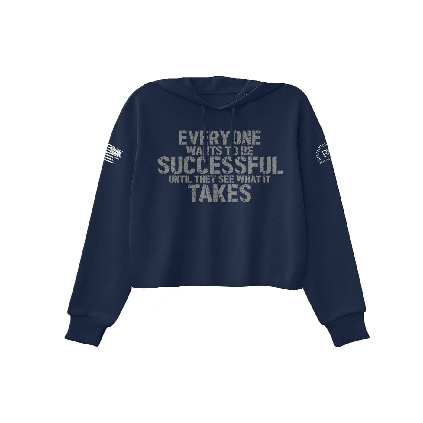 Navy Everyone Wants to be Successful Women's Cropped Hoodie