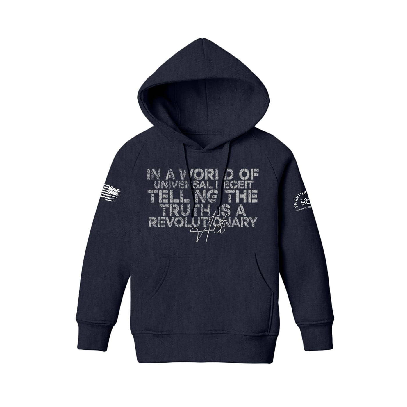 Navy In A World of Universal Deceit Youth Hoodie