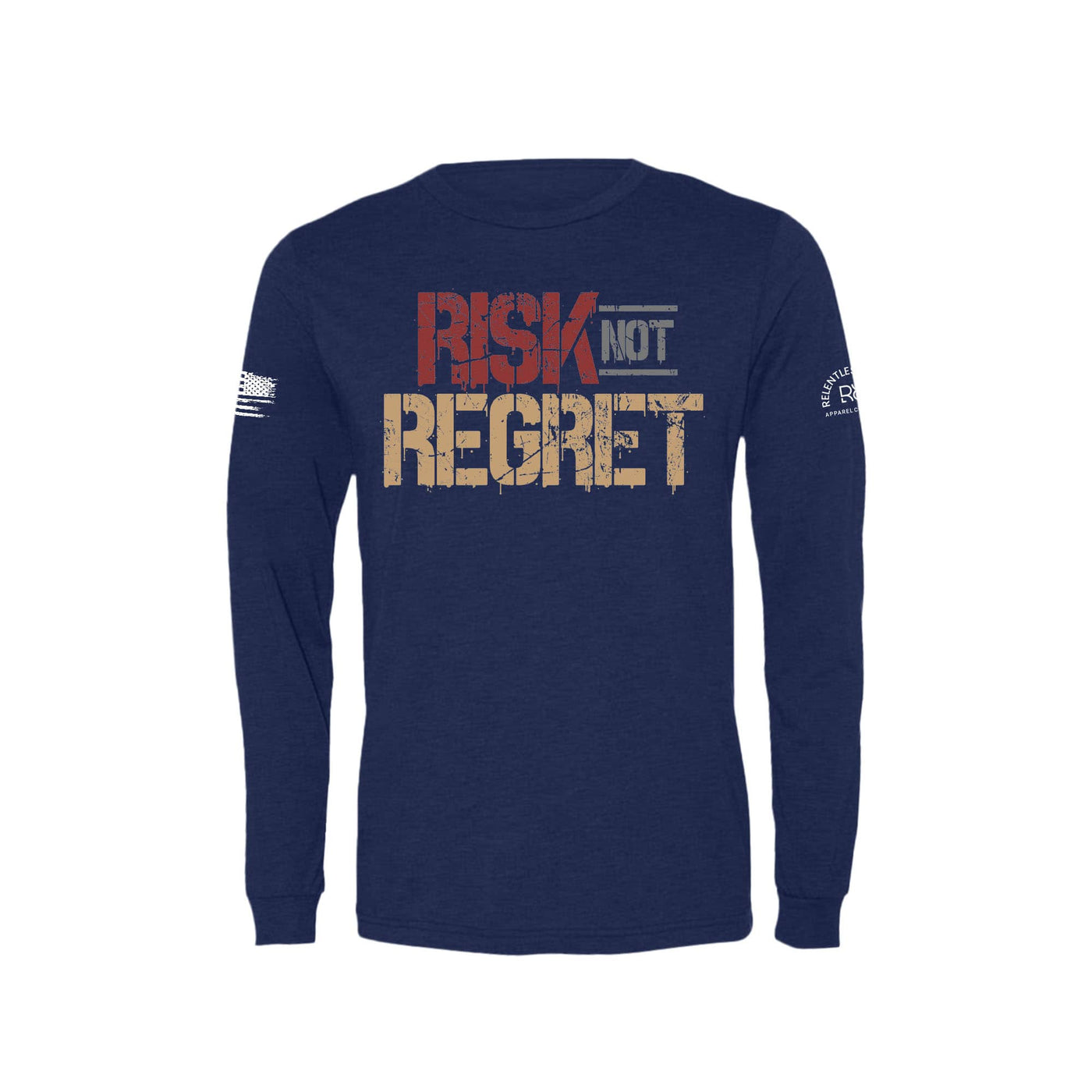 Navy Risk Not Regret Men's Long Sleeve Tee 