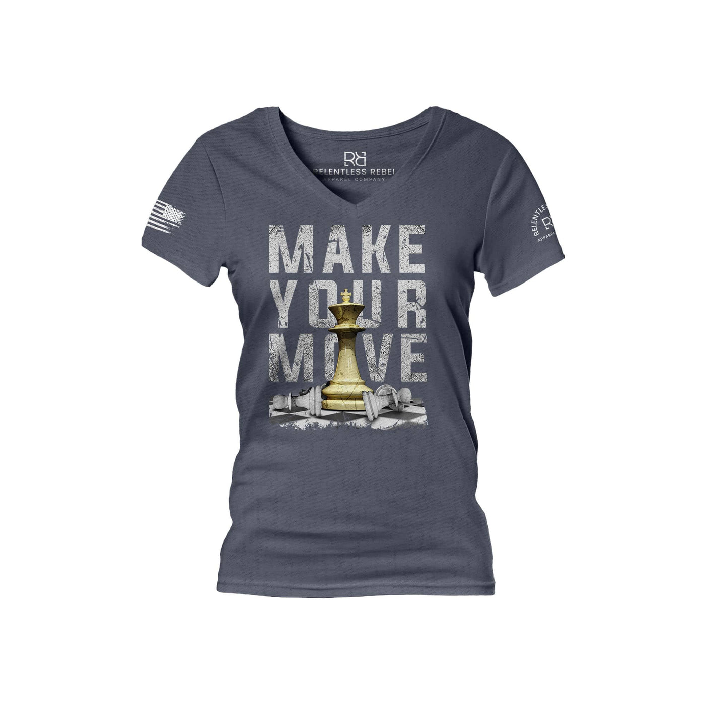 Navy Make Your Move Women's V-Neck Tee