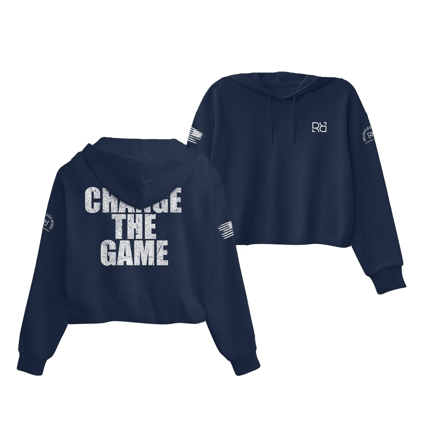 Navy Change the Game Women's Cropped Hoodie