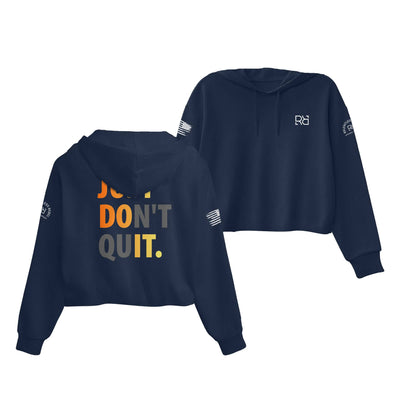 Navy Just Don't Quit Women's Cropped Hoodie