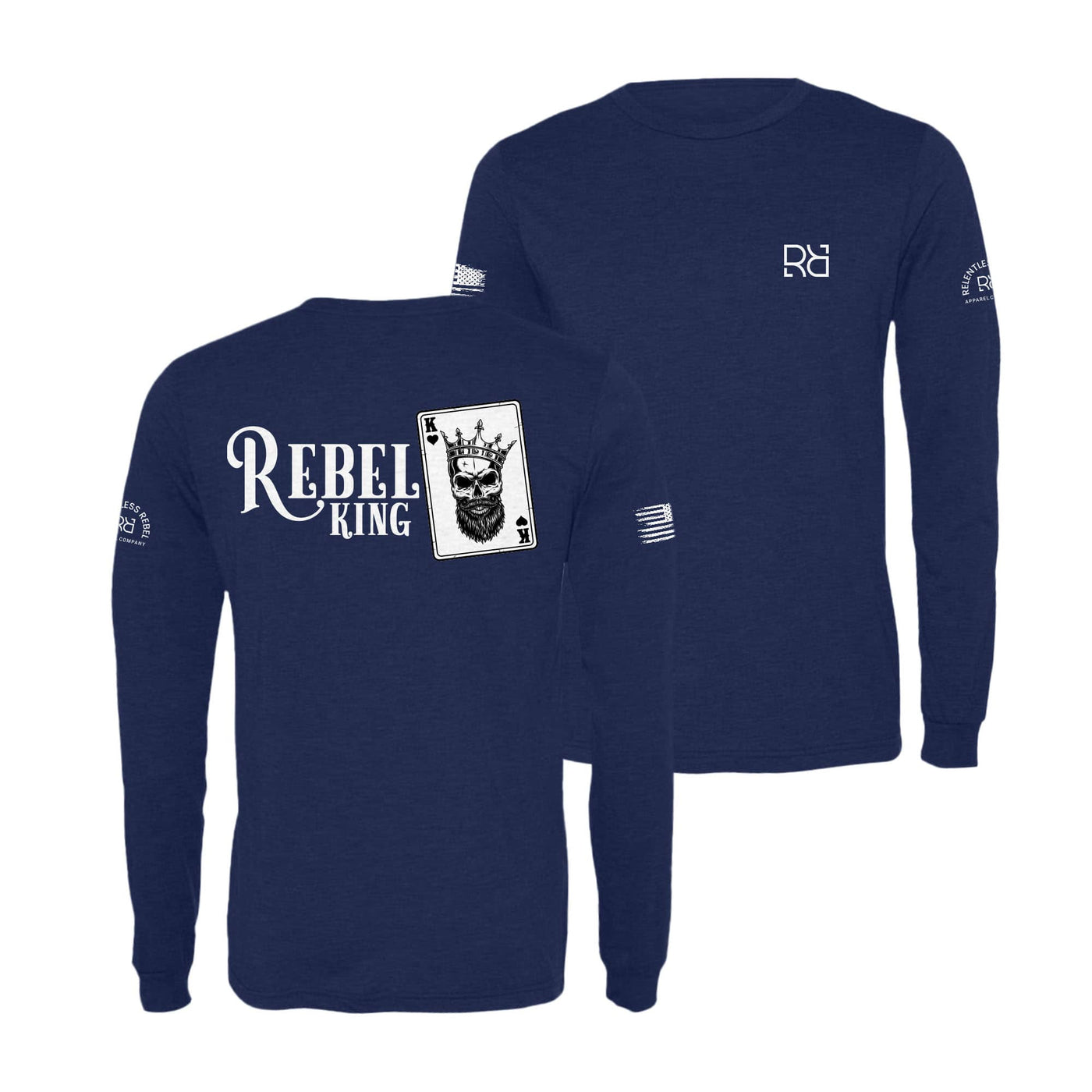 Navy Rebel King Men's Long Sleeve