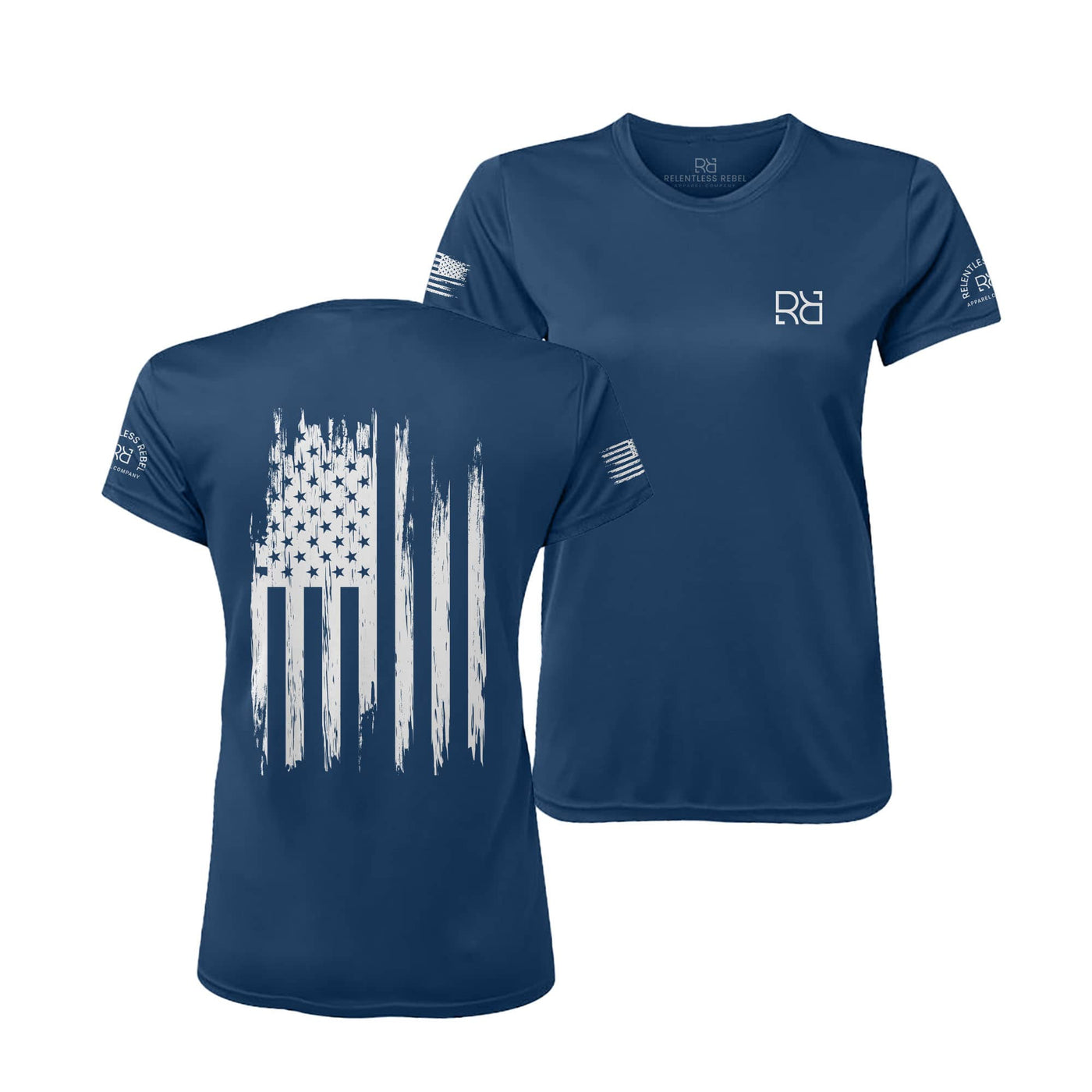 Navy Rebel Patriot Flag Women's Dry Fit Tee