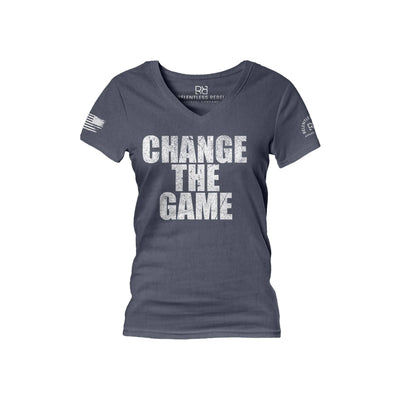 Navy Change the Game Women's V-Neck Tee