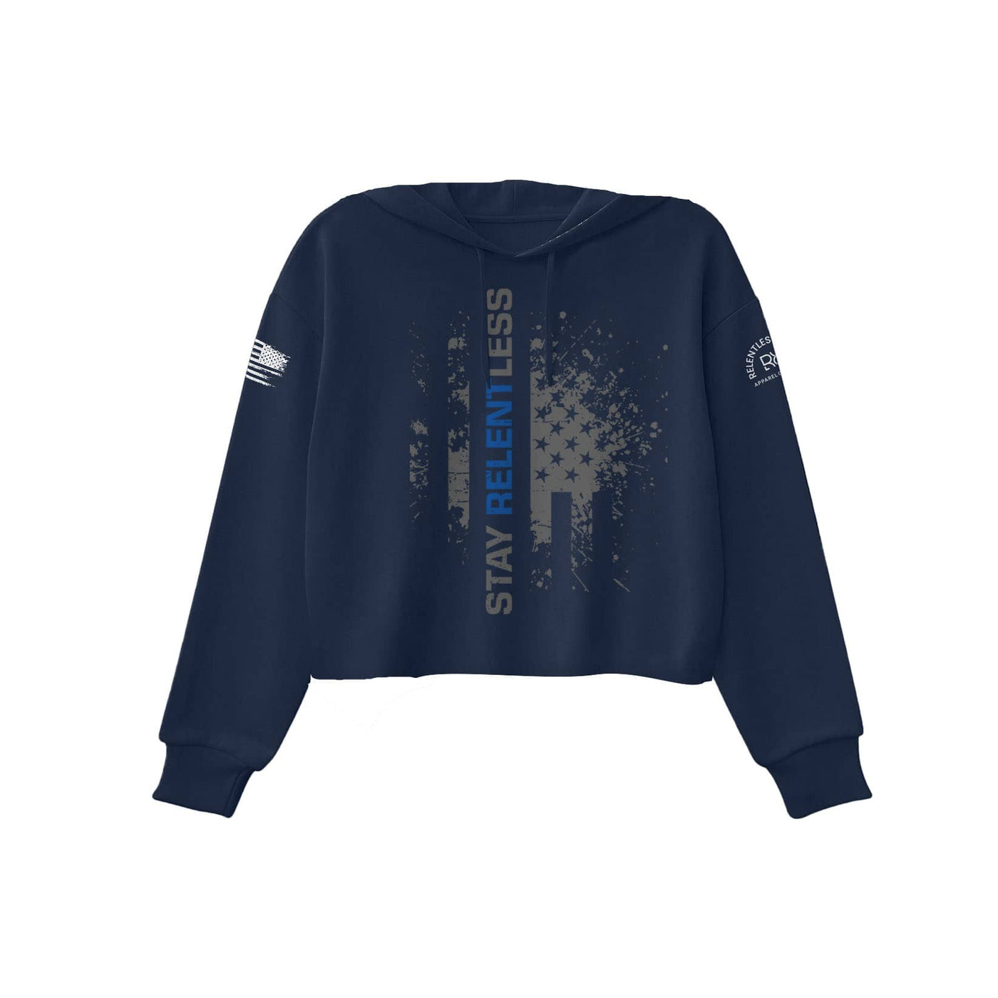 Navy Be Relentless Law Enforcement Edition Women's Cropped Hoodie