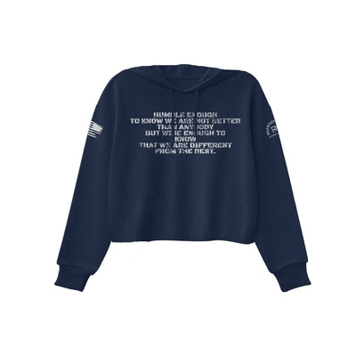 Navy Humble Enough to Know Women's Cropped Hoodie