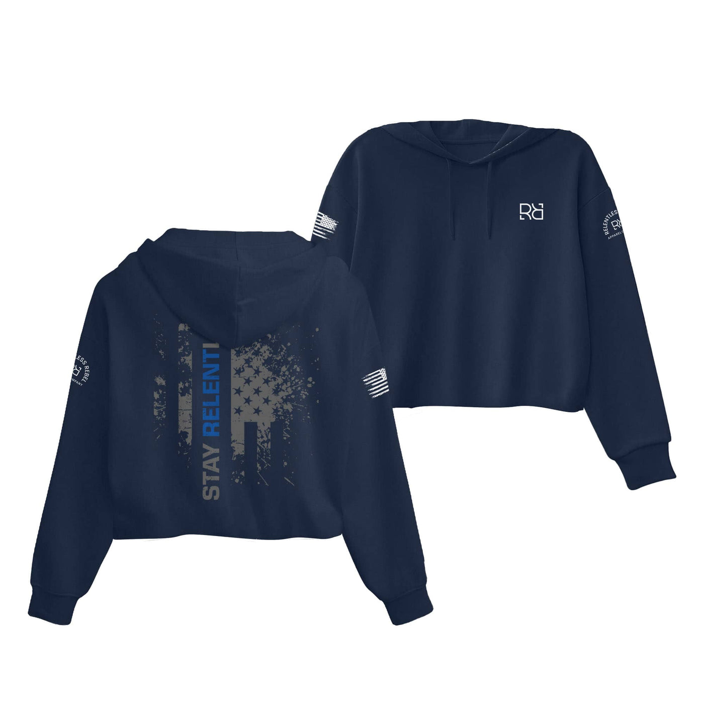 Navy Be Relentless Law Enforcement Edition Women's Cropped Hoodie