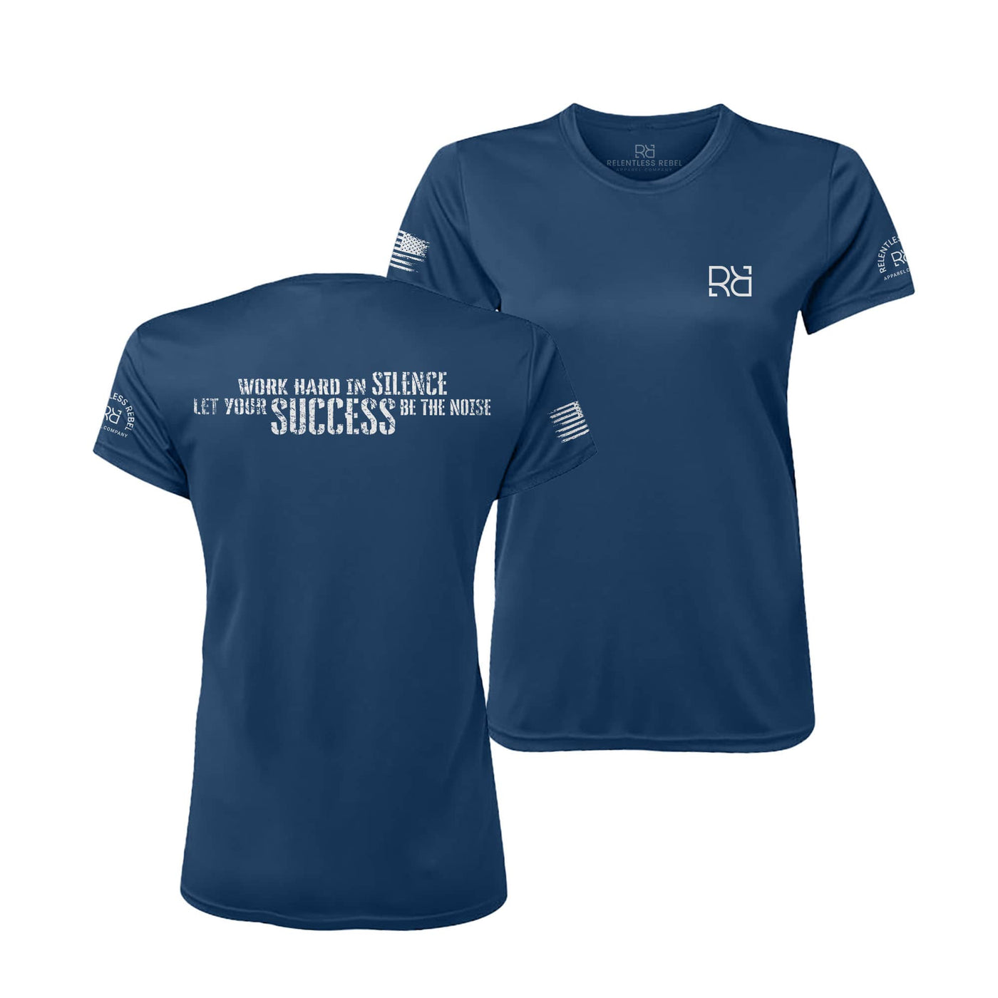 Navy Work Hard in Silence Women's Dry Fit