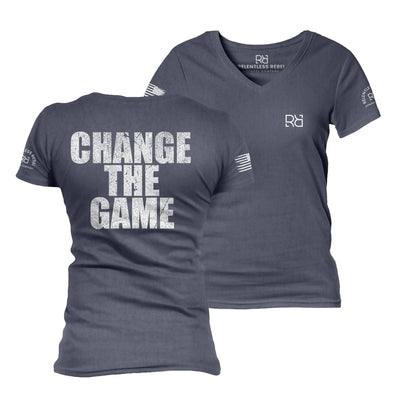 Navy Change the Game Women's V-Neck Tee