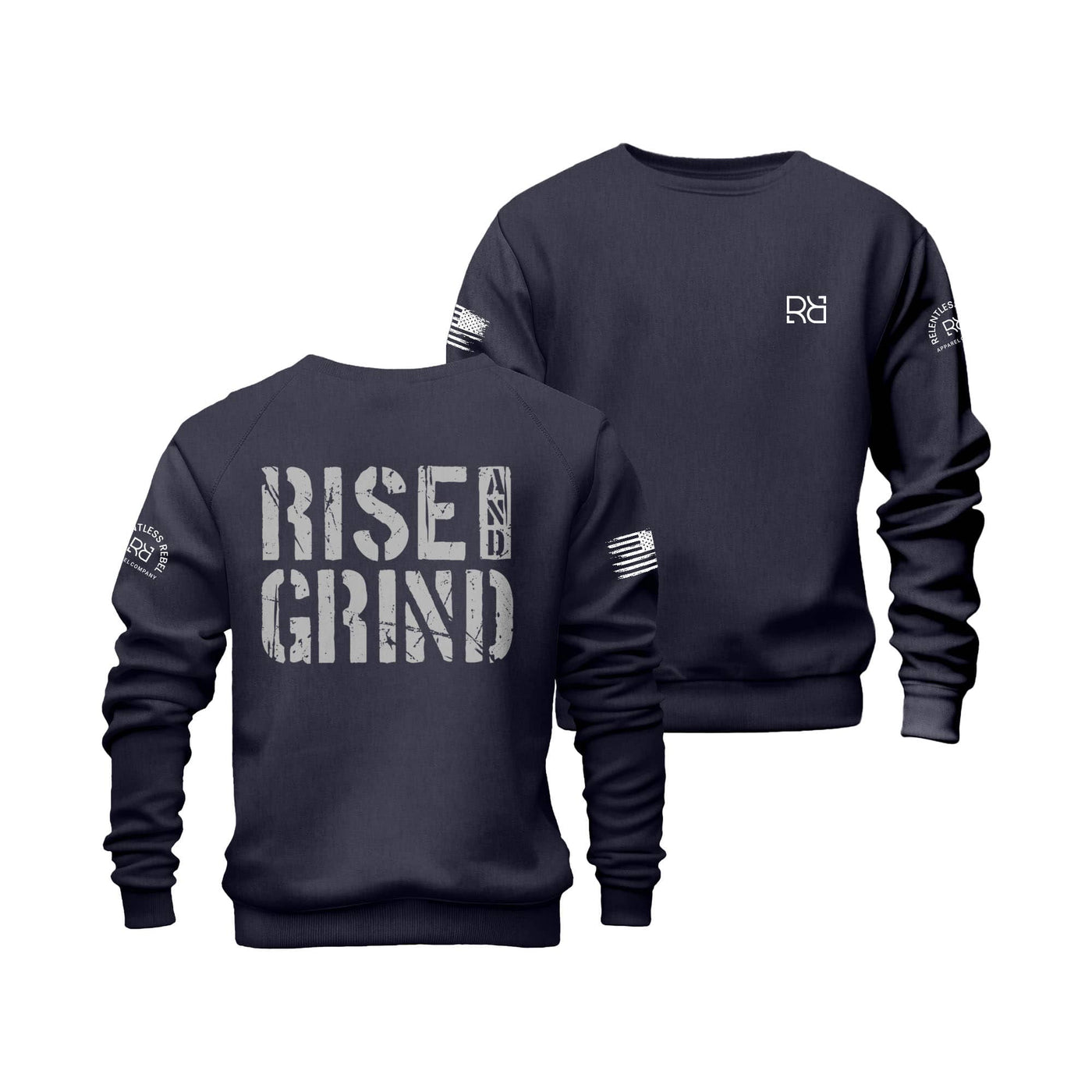 Navy Rise and Grind Crew Neck Sweatshirt