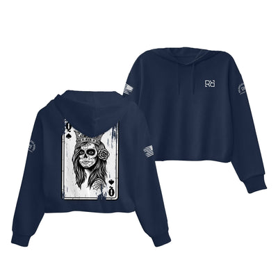 Navy Rebel Queen Women's Cropped Hoodie