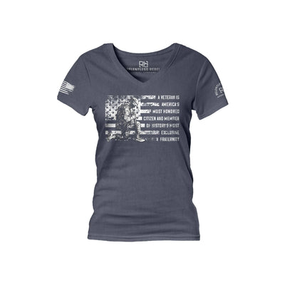 Navy A Veteran... Women's V-Neck Tee