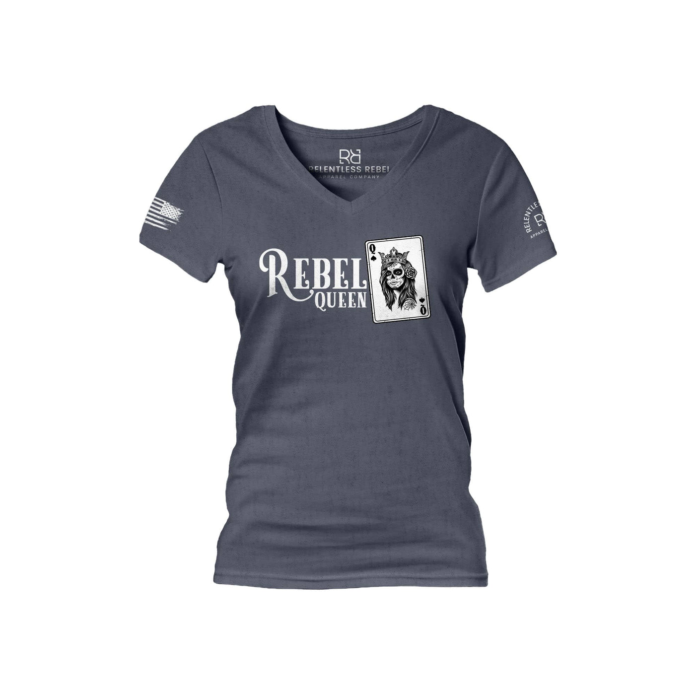 Navy Rebel Queen Women's V-Neck Tee