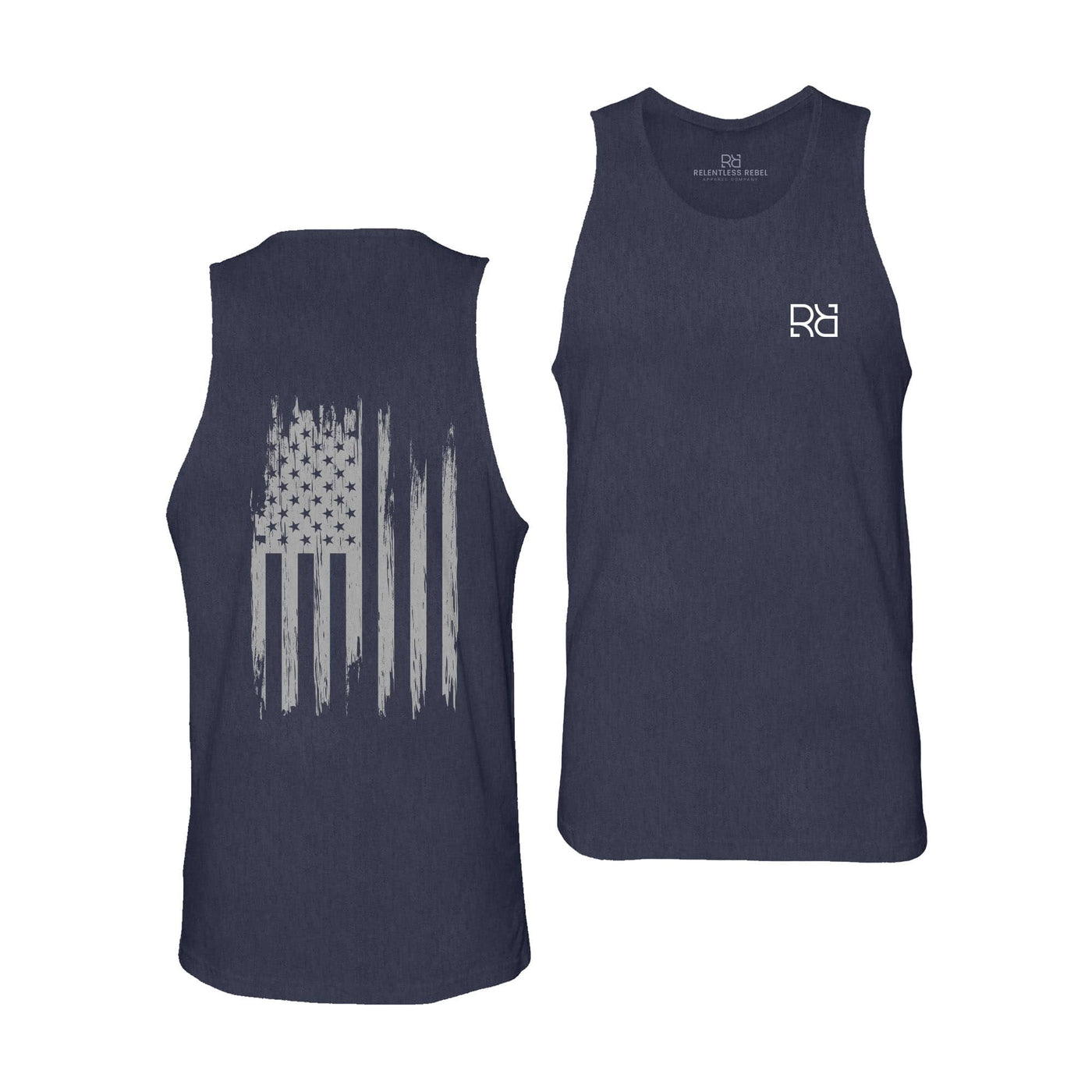 Navy Men's Rebel Patriot Flag Back Design Tank