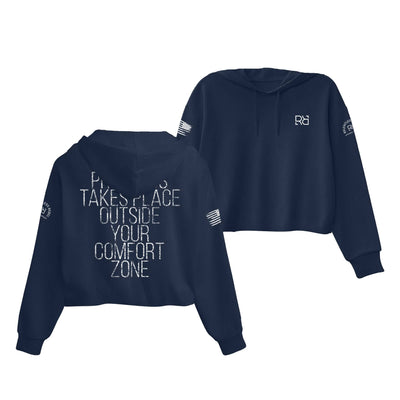 Navy Progress Takes Place Women's Cropped Hoodie