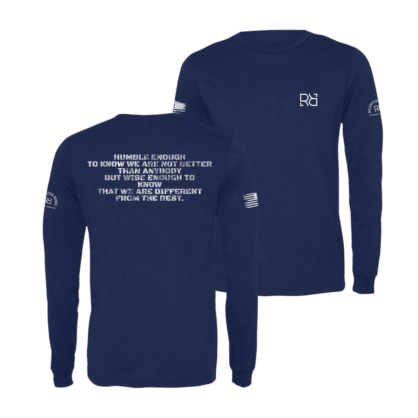 Navy Humble Enough to Know Men's Long Sleeve