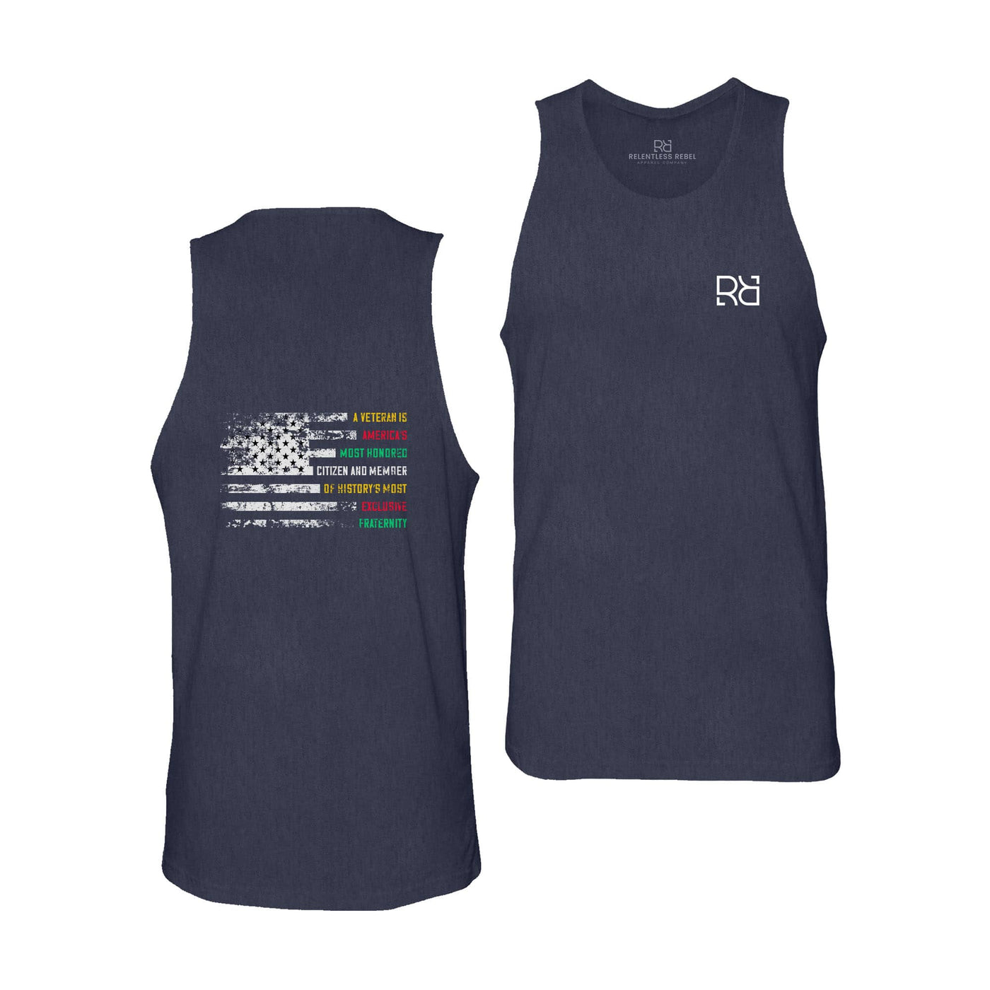 Navy Men's A Veteran Back Design Tank