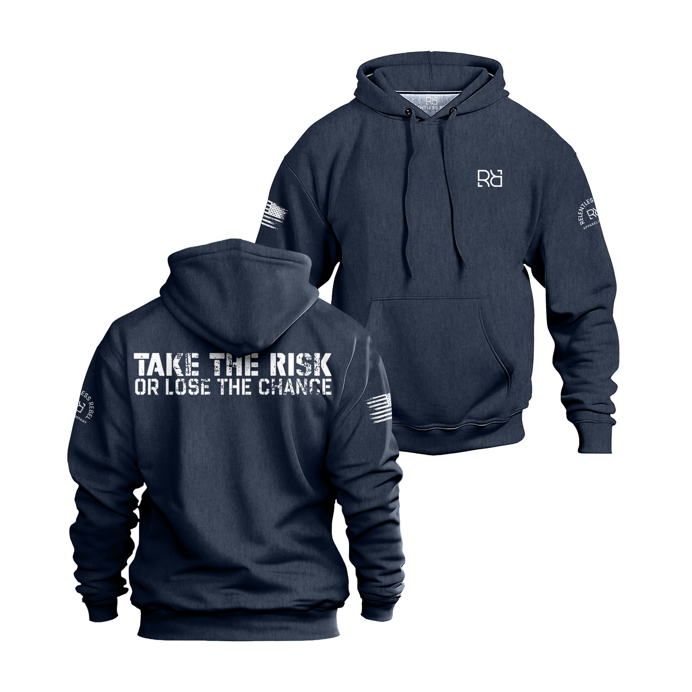 Navy Take the Risk or Lose the Chance Men's Hoodie