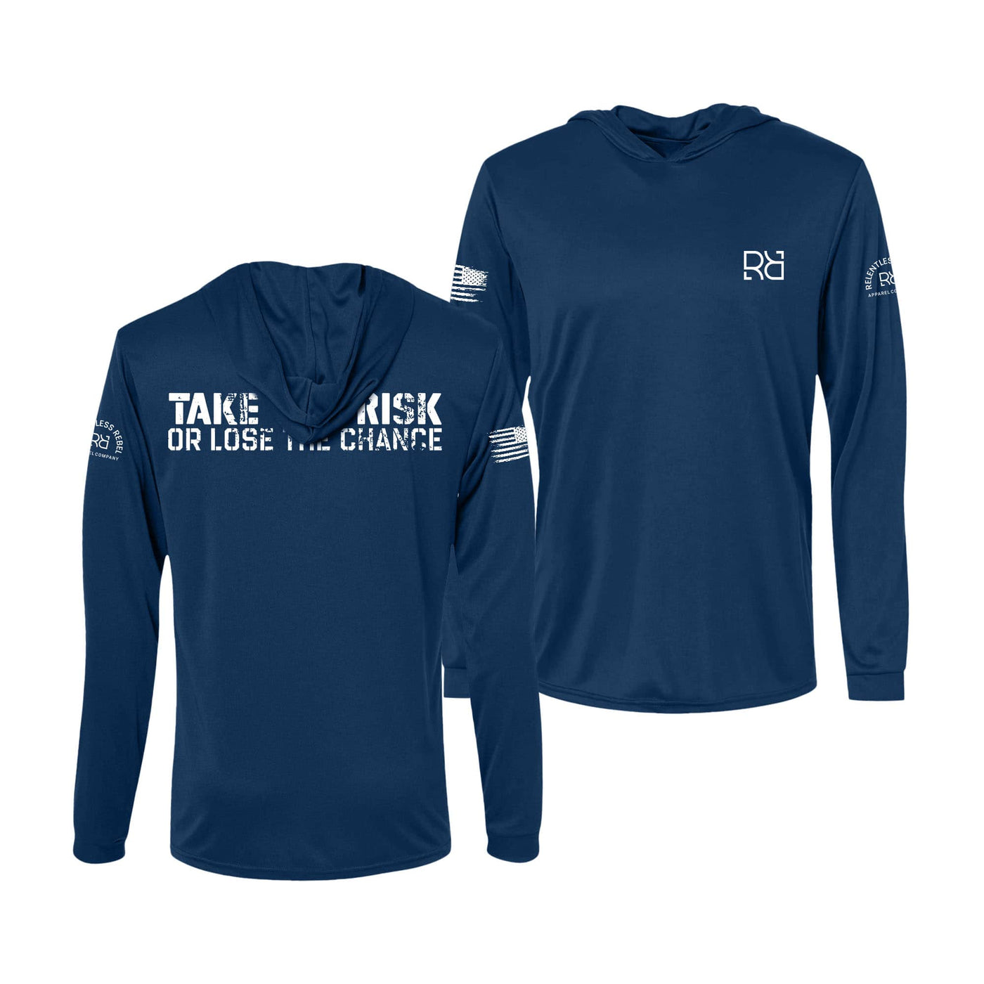 Navy Take the Risk or Lose the Chance Men's Long Sleeve Dry Fit