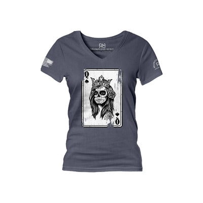 Navy Rebel Queen Rebel Ace Women's V-Neck Tee