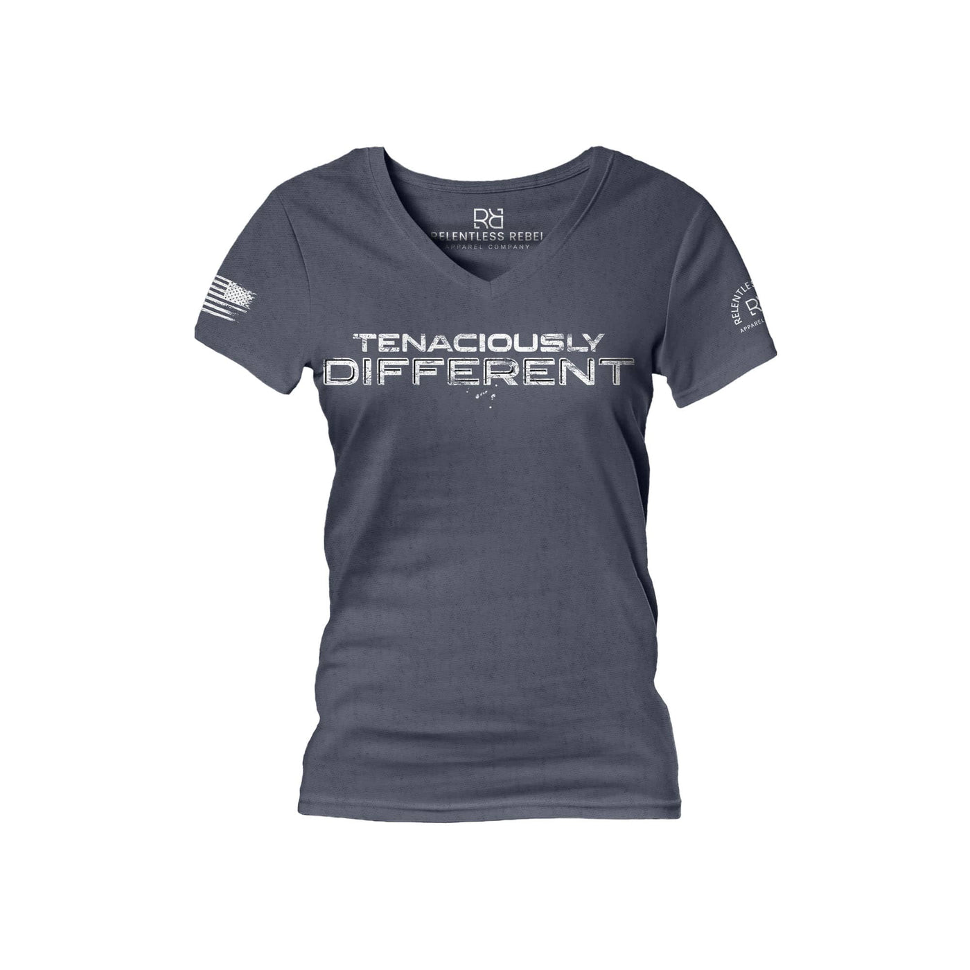 Navy Tenaciously Different Women's V-Neck Tee