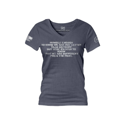 Navy Humble Enough to Know Women's V-Neck Tee