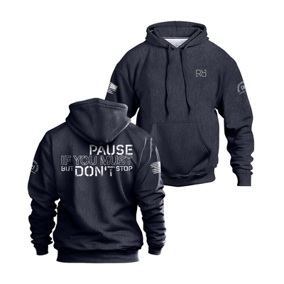 Navy Pause if you must Men's Hoodie