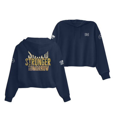 Navy Sore Today Stronger Tomorrow Women's Cropped Hoodie