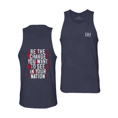 Navy Men's Be The Change Back Design Tank