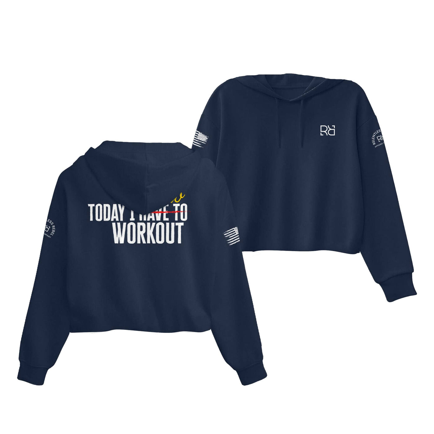 Navy Today I Get to Work Out Women's Cropped Hoodie