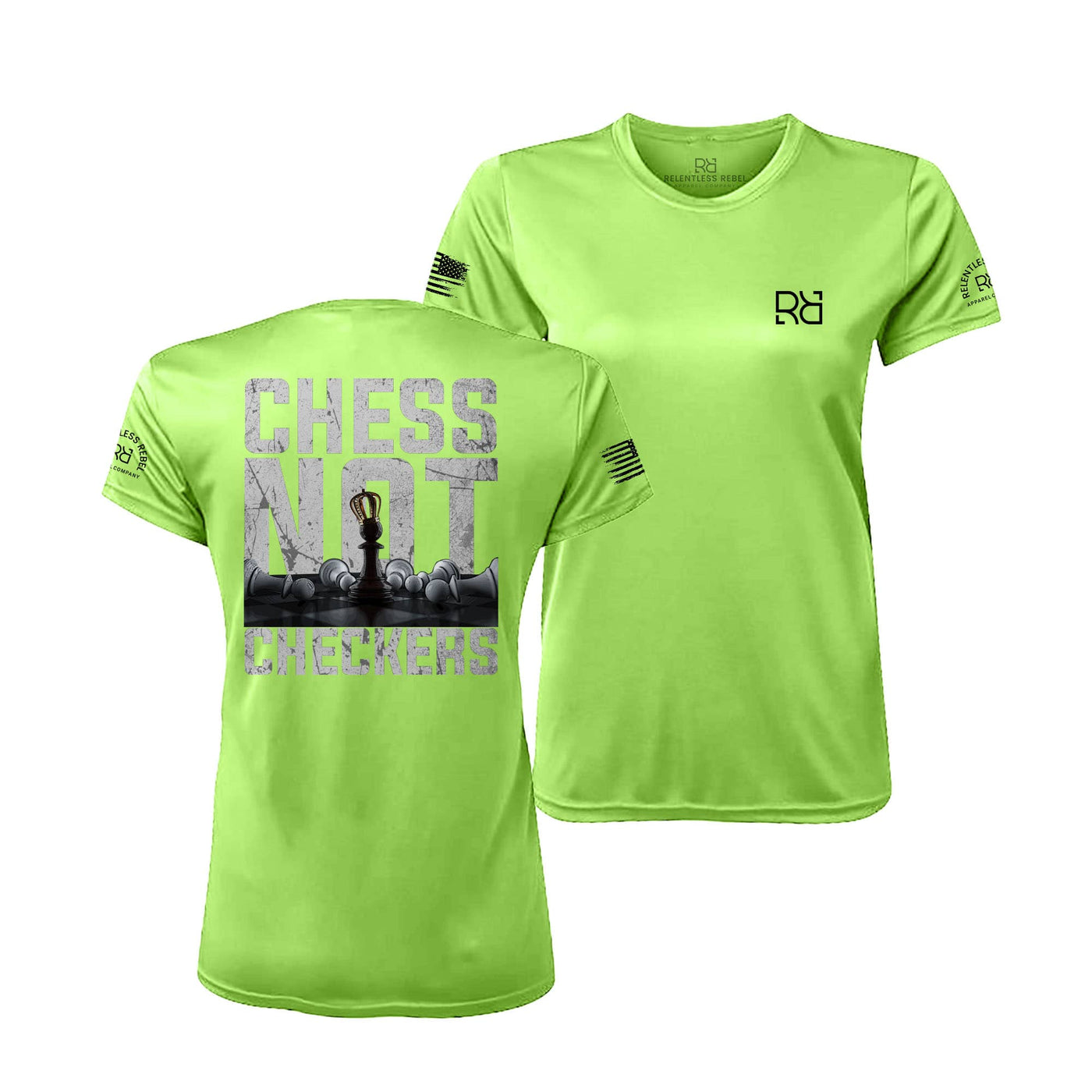 Neon Lime Chess Not Checkers Women's Dry Fit