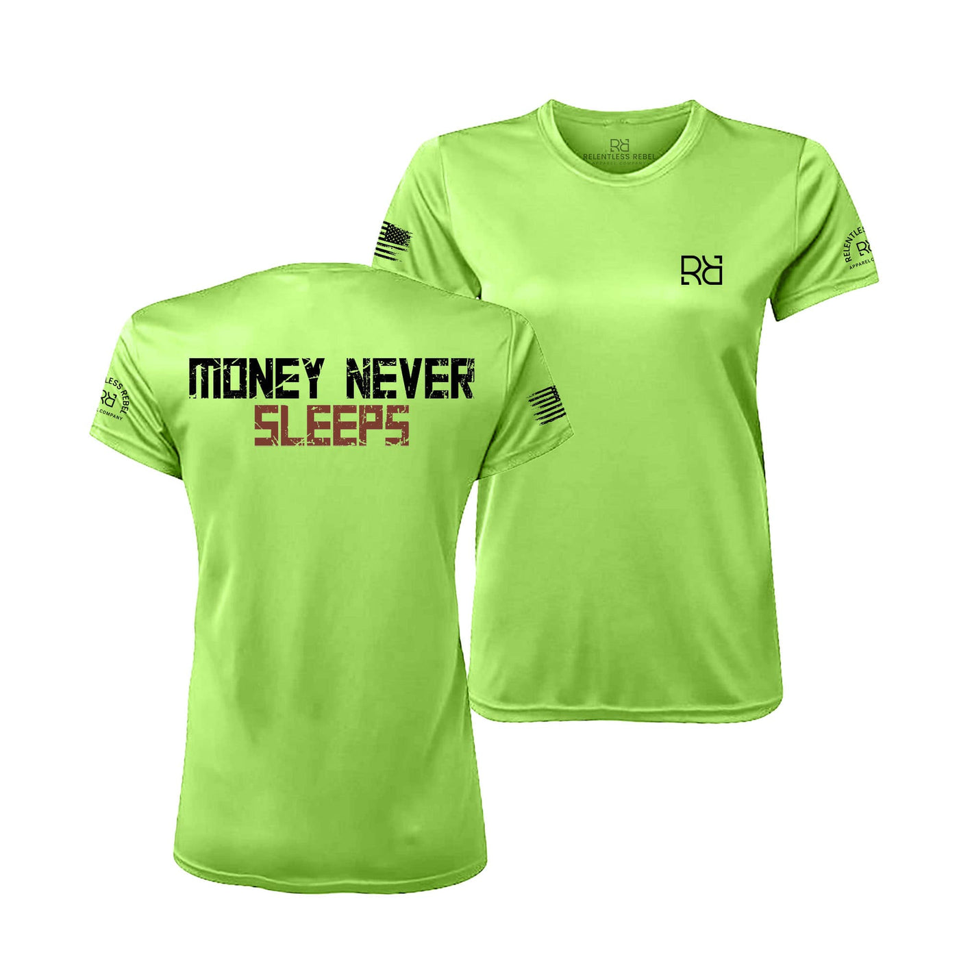 Neon Lime Money Never Sleeps Women's Dri Fit