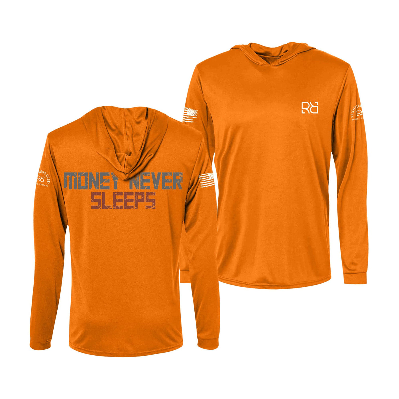 Neon Orange Money Never Sleeps Men's Dri Fit