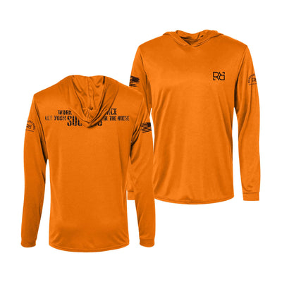 Neon Orange Work Hard in Silence Men's Dry Fit