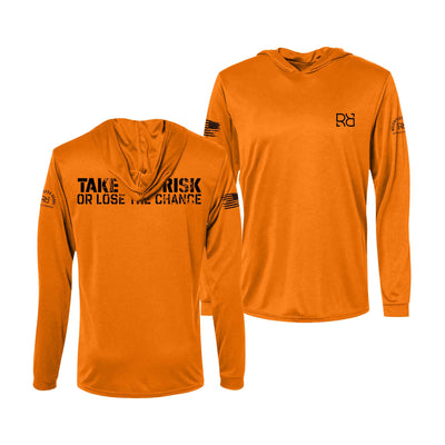 Neon Orange Take the Risk or Lose the Chance Men's Long Sleeve Dry Fit