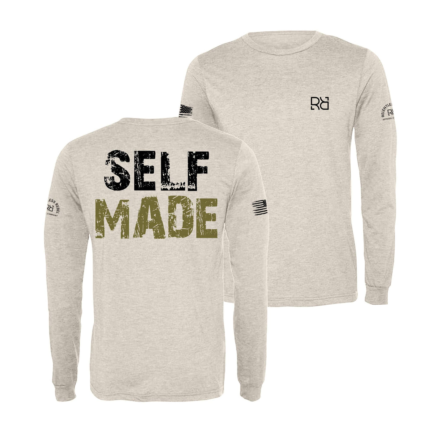 Oatmeal Self Made Men's Dri Fit Long Sleeve