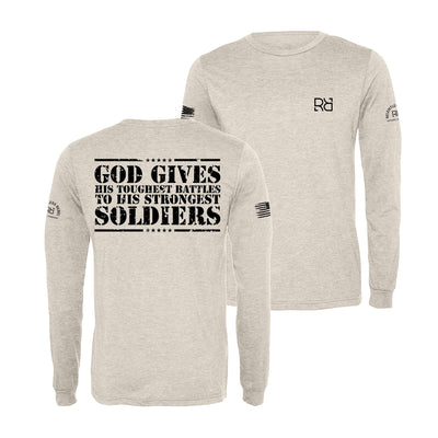 Oatmeal God Gives His Toughest Battles Men's Long Sleeve