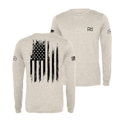 Oatmeal Rebel Patriot Flag Long Sleeve Shirt