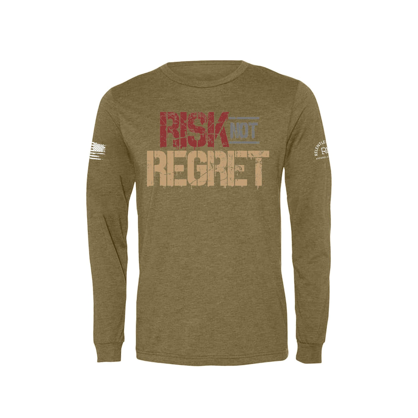 Olive Risk Not Regret Men's Long Sleeve Tee 