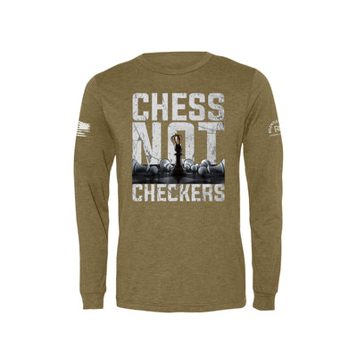 Olive Chess Not Checkers Men's Long Sleeve Tee