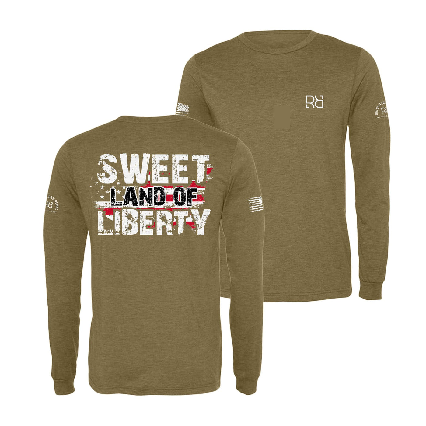 Olive Sweet Land of Liberty Men's Long Sleeve