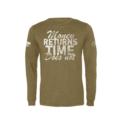 Olive Money Returns Time Does Not Men's Long Sleeve Tee