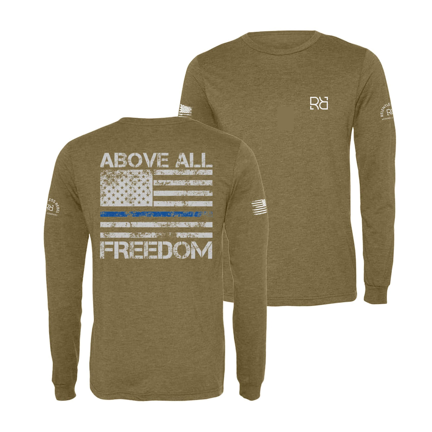 Olive Above All Freedom Men's Long Sleeve