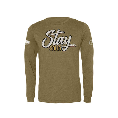 Olive Stay Solid Men's Long Sleeve Tee