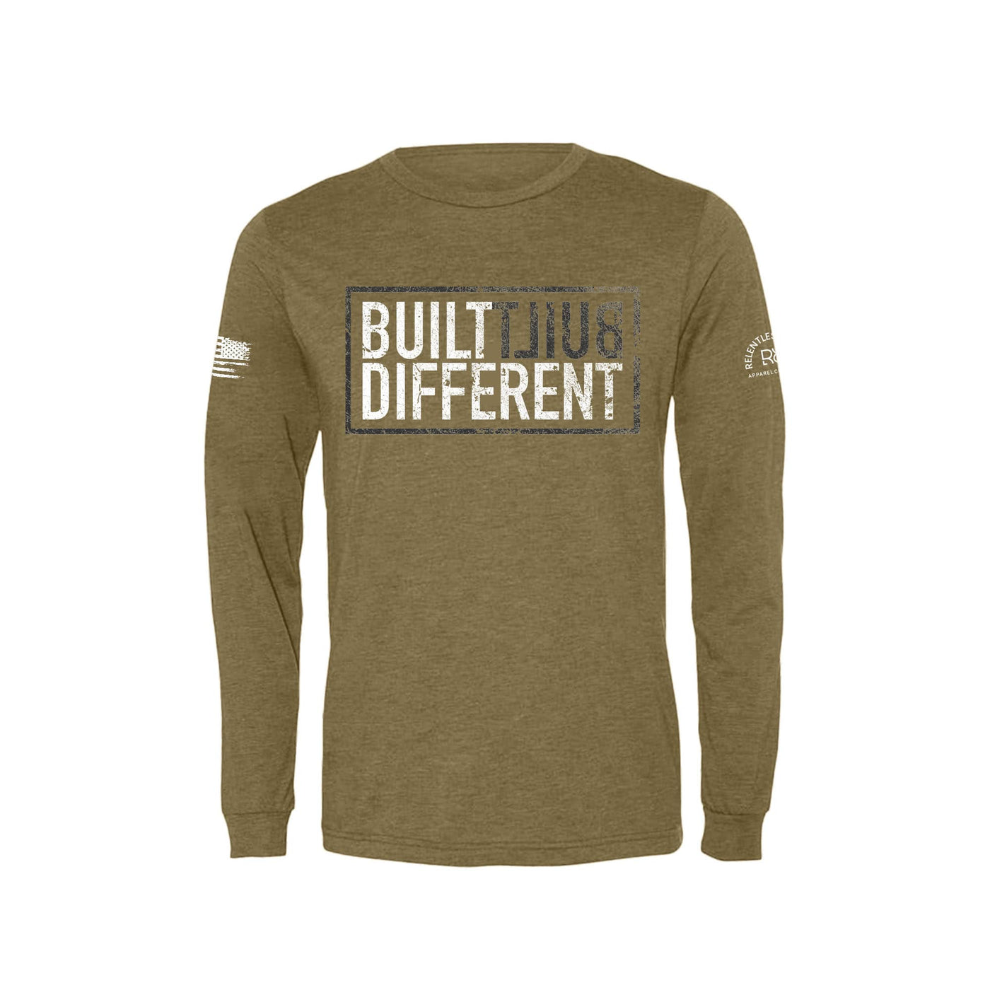 Olive Built Different Men's Long Sleeve