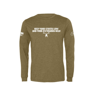 Olive Keep Your Squats Low Men's Long Sleeve Tee