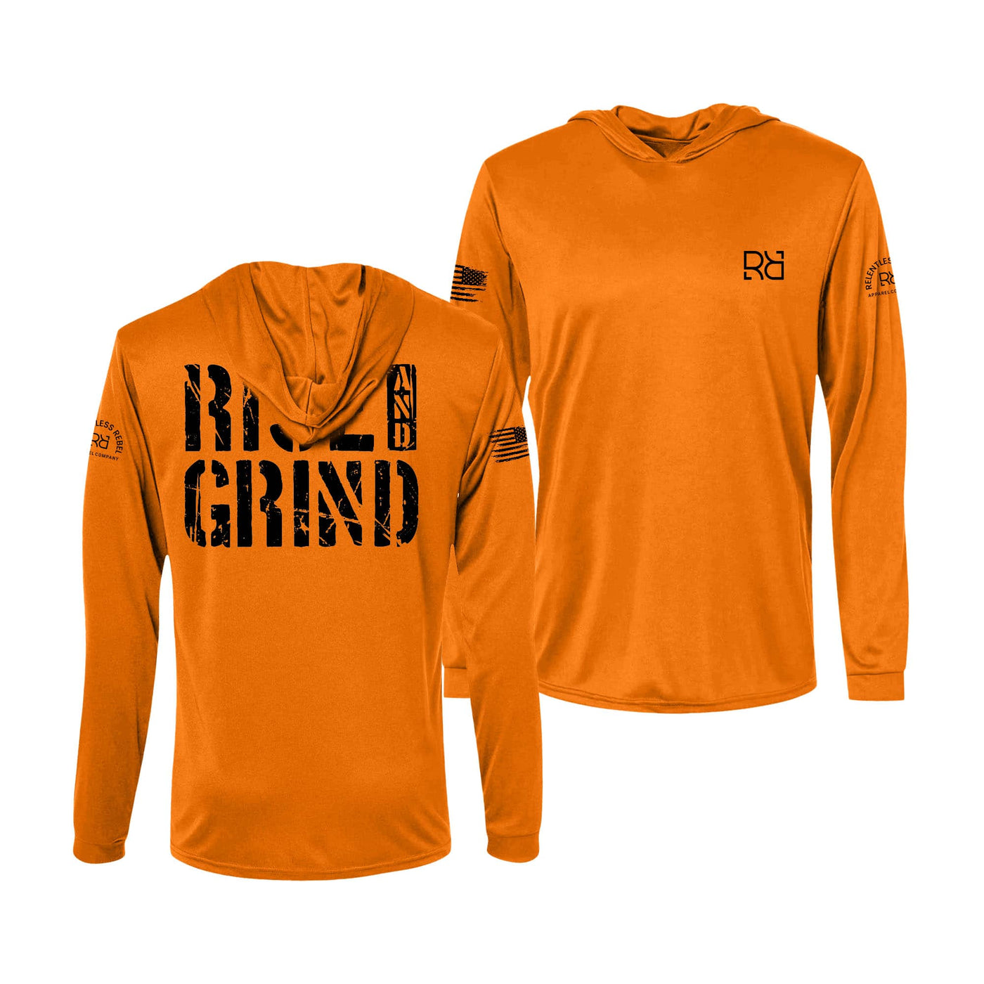 Orange Rise and Grind Men's Long Sleeve Dry Fit