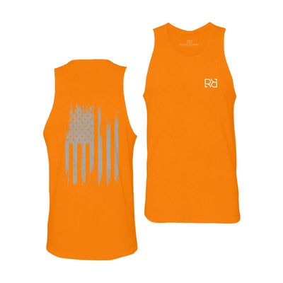 Orange Men's Rebel Patriot Flag Back Design Tank